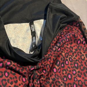 Victoria's Secret Red and Black Animal Print Leggings